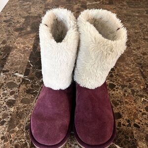 Koolaburra Women's Suede Boots - Plum and Cream